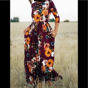 3XL Wine Sienna Maxi Dress NWOT